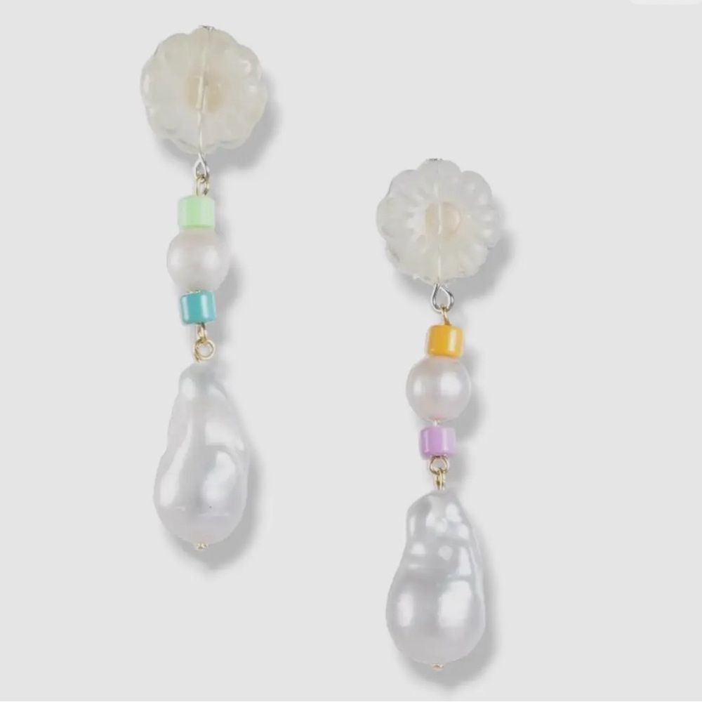 $160 Dannijo White *Quinn* Pearl Drop Earrings NEW